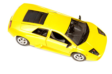 yellow toy sport car