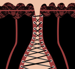 Background in shape of corset