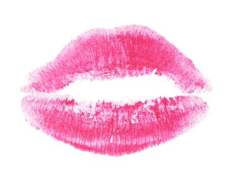 pink lips isolated on white