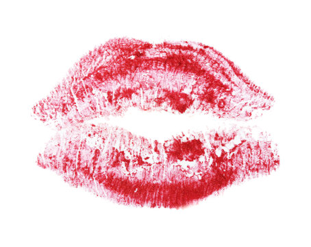red lips isolated on white