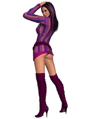 Beautiful young woman with sexy winter clothes