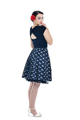 beautiful young woman isolated on white