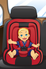 Boy in car seat
