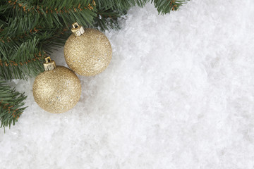 Fototapeta na wymiar Christmas balls and pine