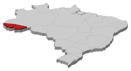 Map of Brazil, Acre highlighted