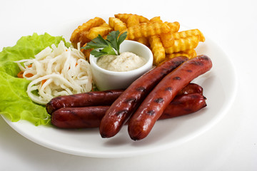 Grilled sausages