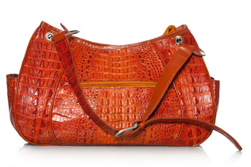 Handbag in crocodile leather