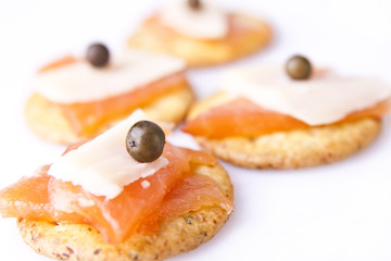 Close-up of Salmon Canapes