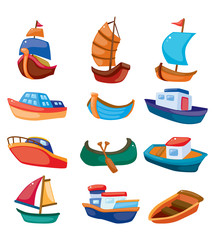 cartoon boat icon