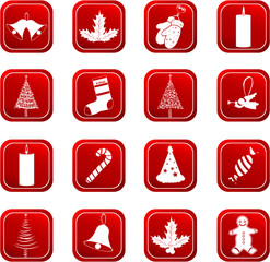 Set of Christmas web button isolated on white