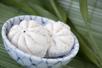 chinese bun on green
