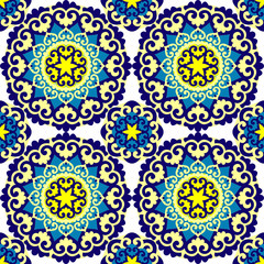 Oriental seamless background with decorative circular ornaments