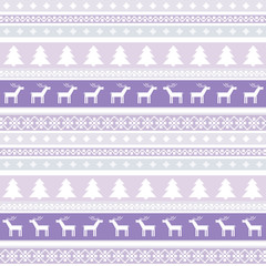 Christmas decorative ornamental pattern with tree and deer