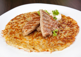 potato pancake with meat