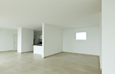 new empty loft, modern kitchen, interior