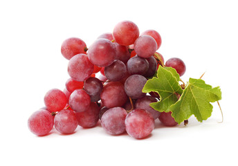 Purple grape isolated  on white - closeup