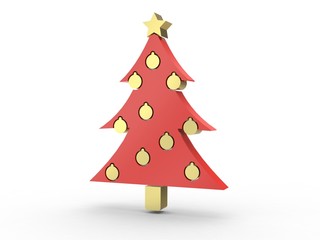 3d Icon Weihnachtsbaum rot