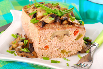 meatloaf with mushrooms and pepper