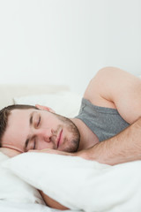 Fototapeta na wymiar Portrait of a man sleeping