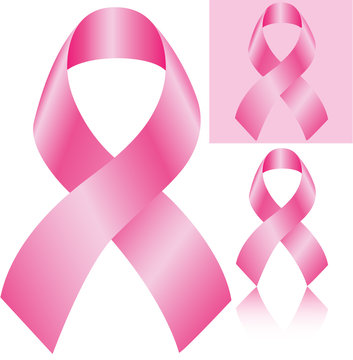 Pink Vector Cancer Ribbon isolated on white