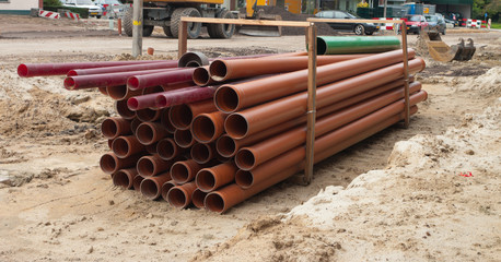 tubes on construction site