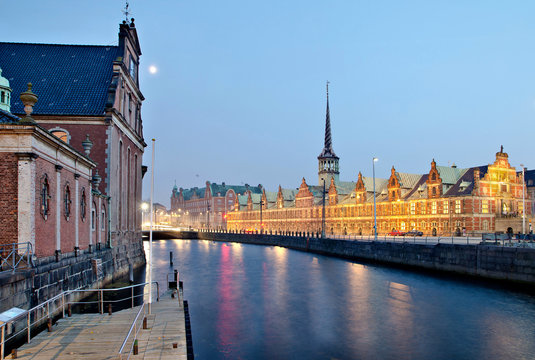 Copenhagen Old Stock Exchange By Night 1