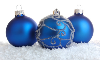 blue christmas decoration isolated on white background