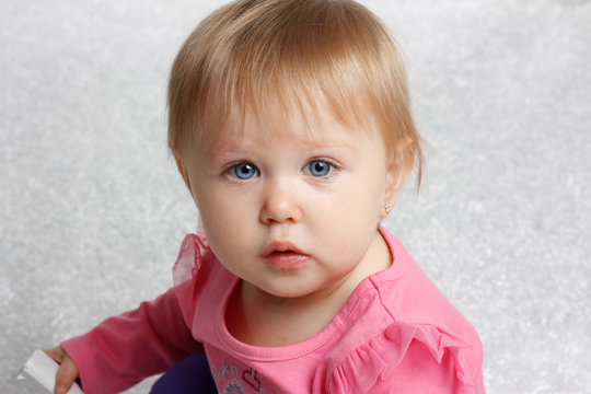 Girl on White Fuzzy Background