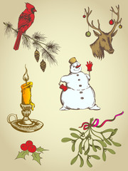 hand drawn Christmas elements