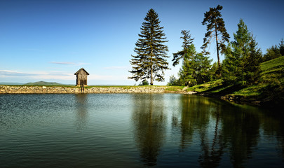 Obraz premium Lake Ottergrund in Banska Stiavnica, Slovakia UNESCO