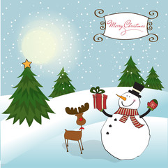 Santa coming, Christmas greeting card