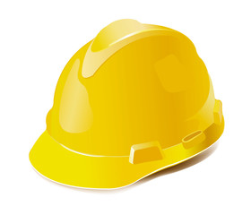 Yellow hard hat isolated on white - 37095087