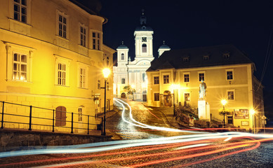 Fototapeta na wymiar Banska Stiavnica in the night, Slovakia UNESCO
