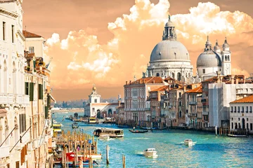Tuinposter Venetië Venetië, uitzicht op het grote kanaal en de basiliek van santa maria della sa