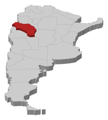 Map of Argentina, La Rioja highlighted