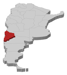 Map of Argentina, Neuquén highlighted