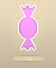 Candy postcard vector illustration