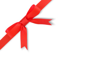 Red bow isolated on white background