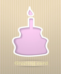 Cake postcard vector illustration