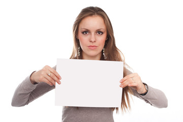 Naklejka premium girl with the empty list