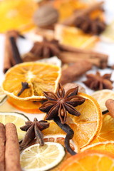 Christmas spices background