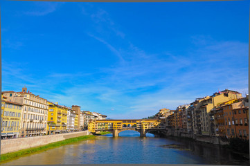 Houses on Arno river in Florence.