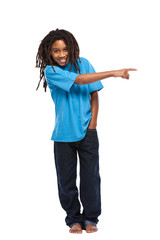 young rasta kid pointing
