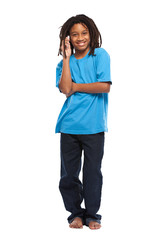 Fototapeta premium rasta kid making a call