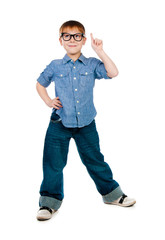 little boy with glasses