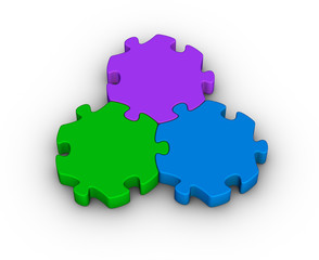 three jigsaw pieces