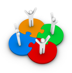 team on jigsaw puzzles