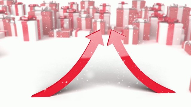 arrow on a presents background