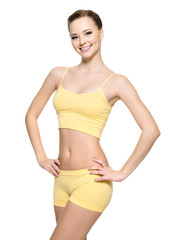 Fototapeta premium Smiling woman with beautiful perfect body