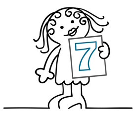 figur nummerngirl zeigt runde 7